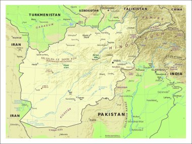 Afganistan physiography harita