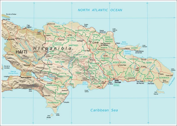 Mapa da República Dominicana — Vetor de Stock