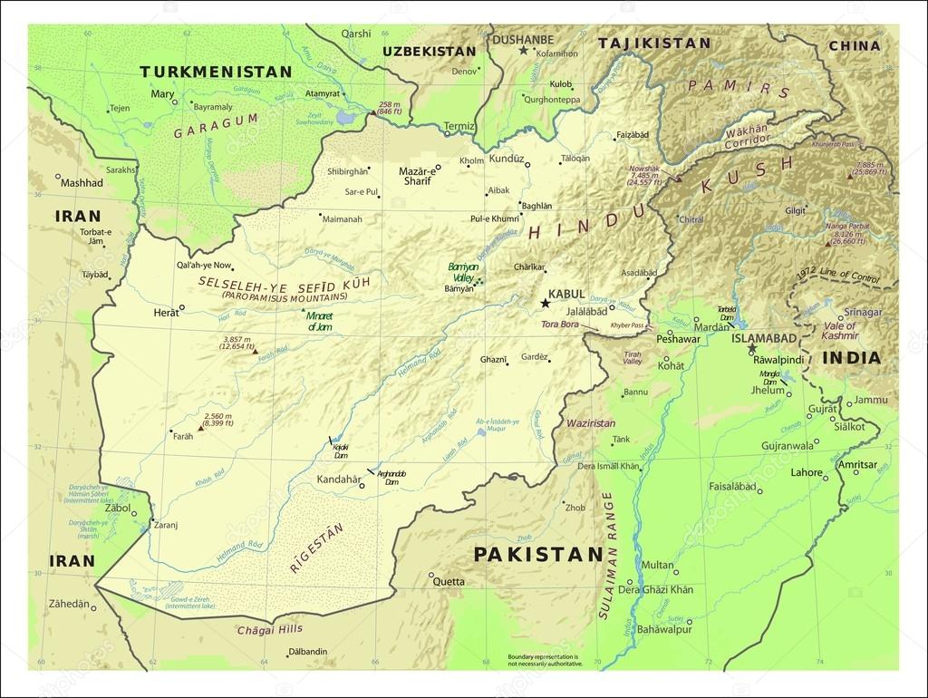 Afghanistan physiography map