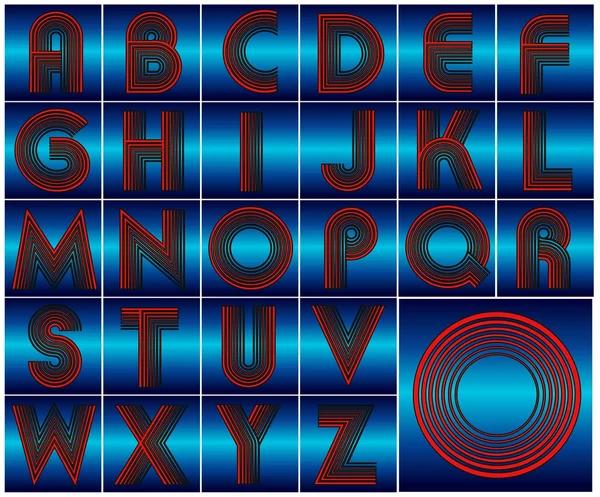 ABC Alphabet numbers lettering design set — Stock Vector