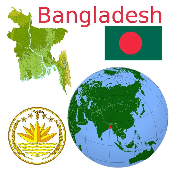 Mappa di Bangladesh — Vettoriale Stock