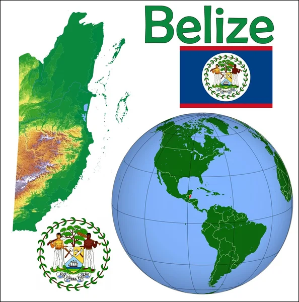 Kaart van de plaats van Belize — Stockvector