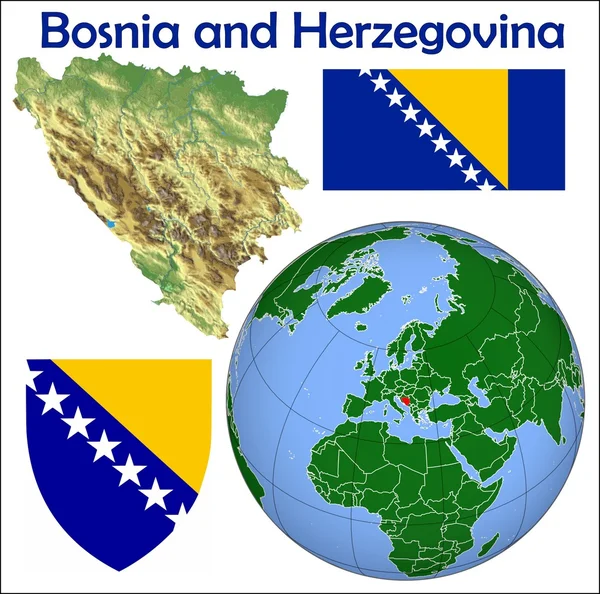 Bosnialocation harita — Stok Vektör