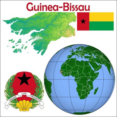 Gine Bissau dünya merkezinin haritası