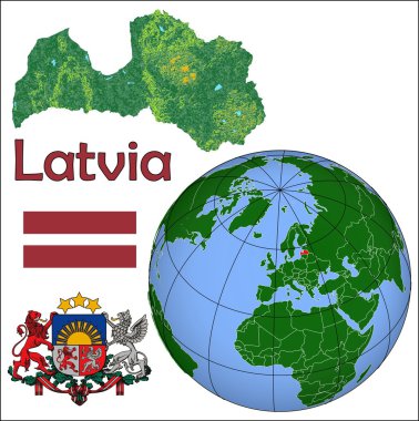 Letonya merkezinin haritası