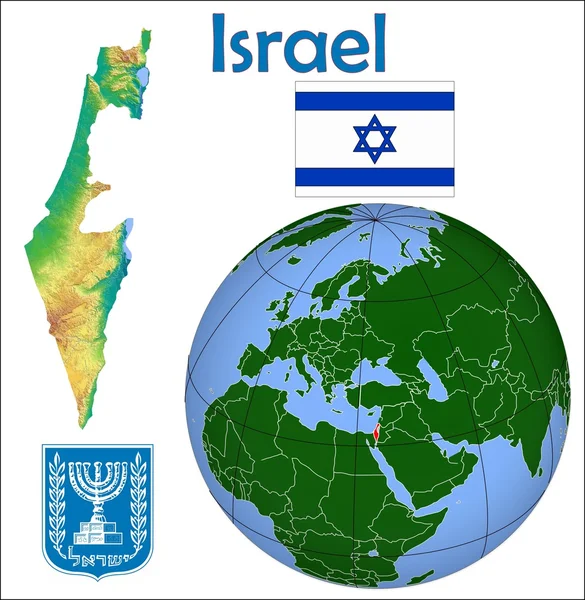 Mapa de localização globo Israel — Vetor de Stock