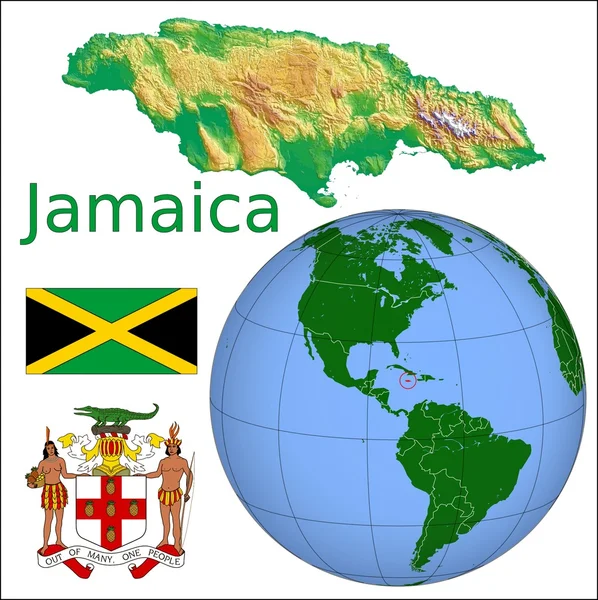 Jamaicalocation map — Stock Vector