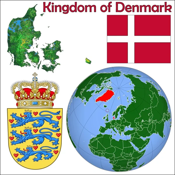 Denmark Kingdom location map — Stock Vector