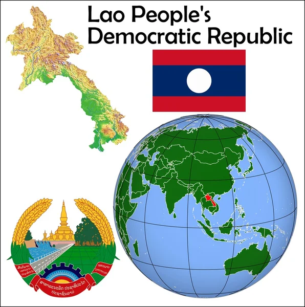 Lageplan von Laos — Stockvektor