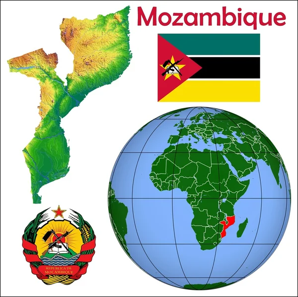 Lageplan von Mosambik — Stockvektor