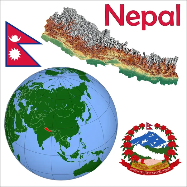 Nepal location map — Stock Vector