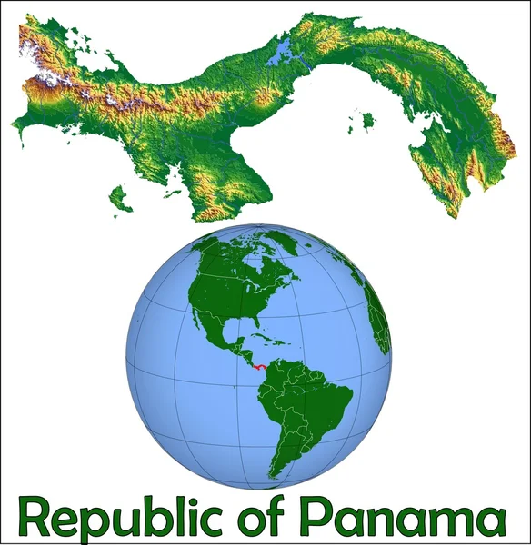 Panama in globe map — Stock Vector