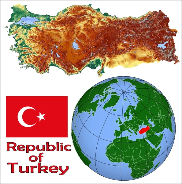 Turkey globe location — Stock Vector