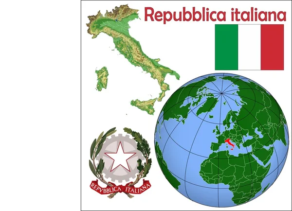 Italylocation harita — Stok Vektör