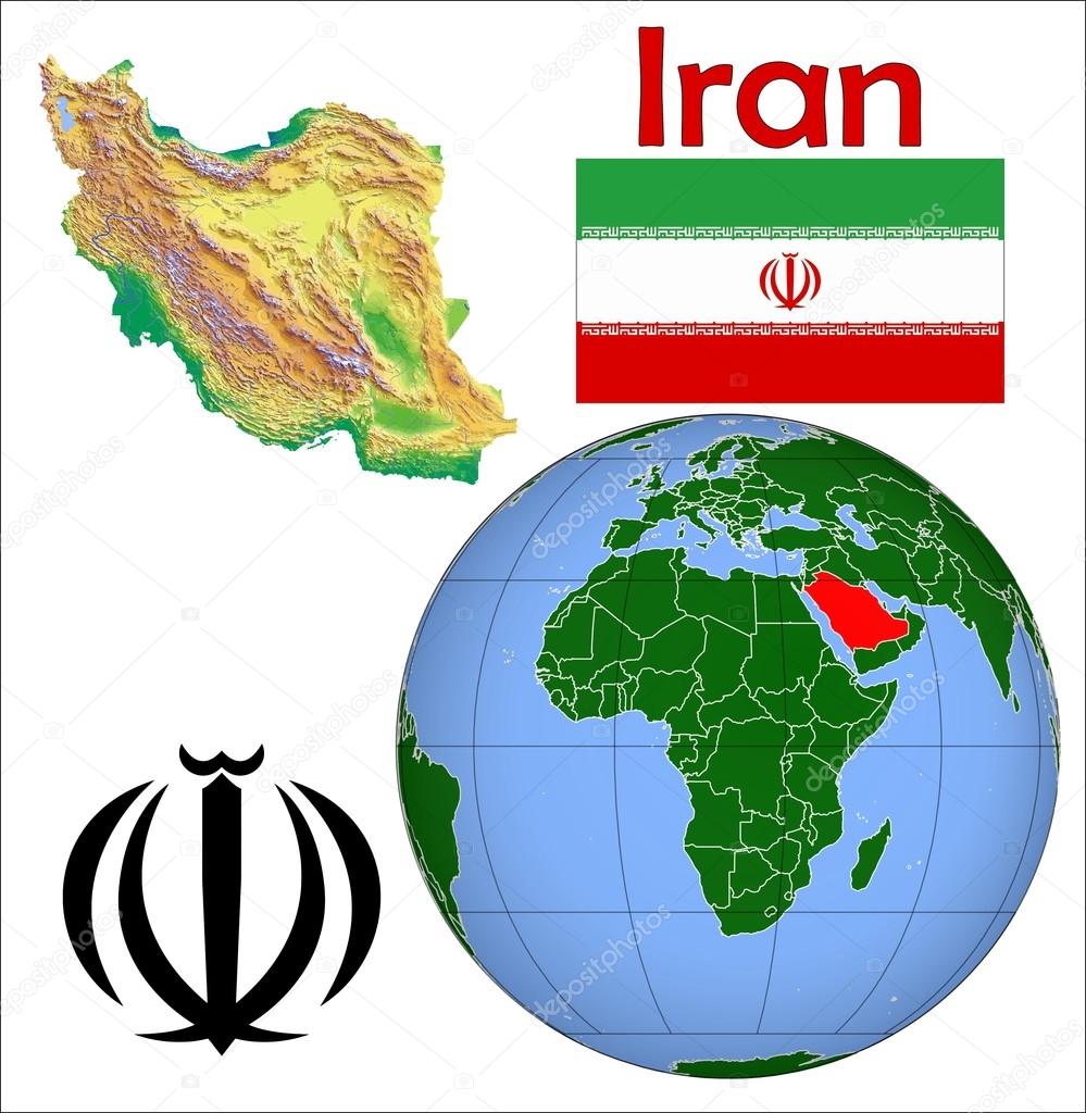 Iran globe location map