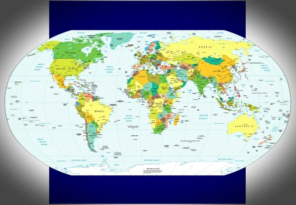 Mapa das divisões políticas mundiais — Fotografia de Stock