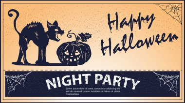 Cadılar Bayramı için klasik davetiye, Kızgın Kedi ve Balkabağı