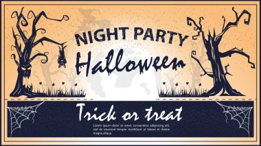 Cadılar Bayramı için klasik davetiye, korkunç orman.