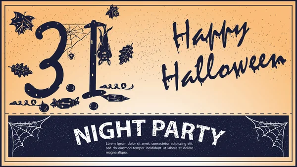 Cadılar Bayramı için klasik davetiye, bayram tarihi 31.