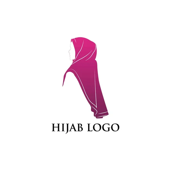 Mujer Musulmana Con Diseño Ilustración Vectores Logotipo Hijab — Archivo Imágenes Vectoriales