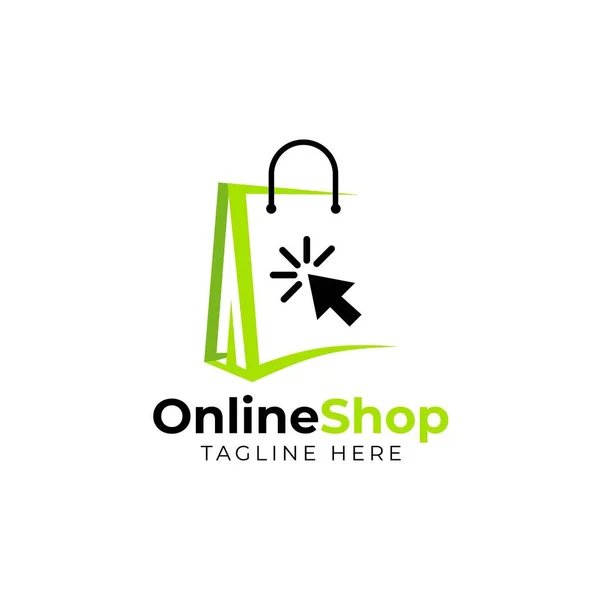Çevrimiçi Dükkan Logosu Tasarım Şablonu Alışveriş Logosu — Stok Vektör