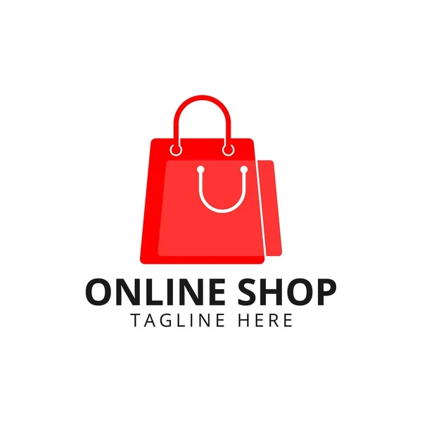 Çevrimiçi Dükkan Logosu Tasarım Şablonu Alışveriş Logosu — Stok Vektör
