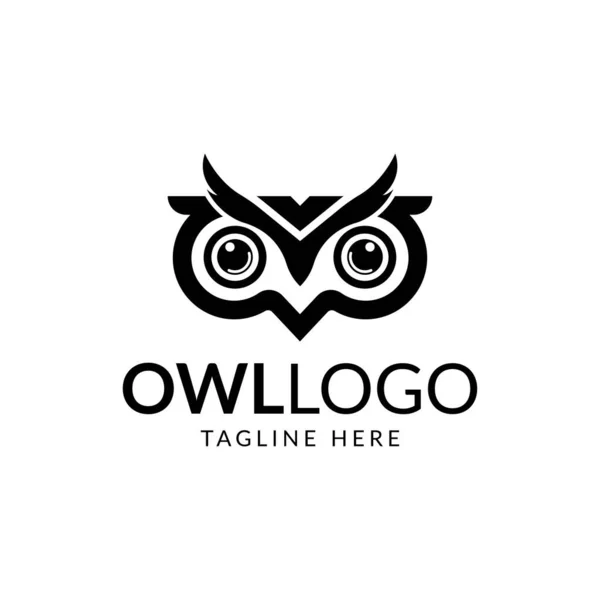 Owl Logo Ojo Icono Búho Vector Plano Ilustración — Vector de stock