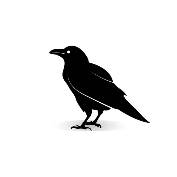 Raven Logo Icon Vector Design Template — Stock Vector