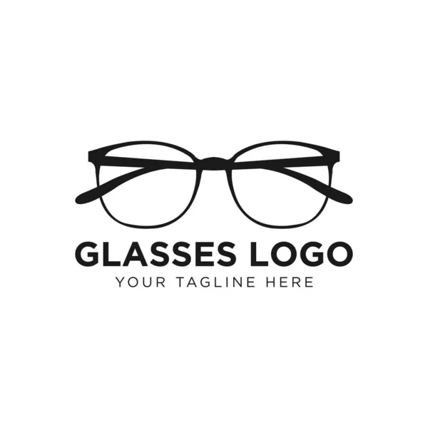 Diseño Del Logotipo Las Gafas Moderno Simple Limpio Logotipo Vidrio — Vector de stock