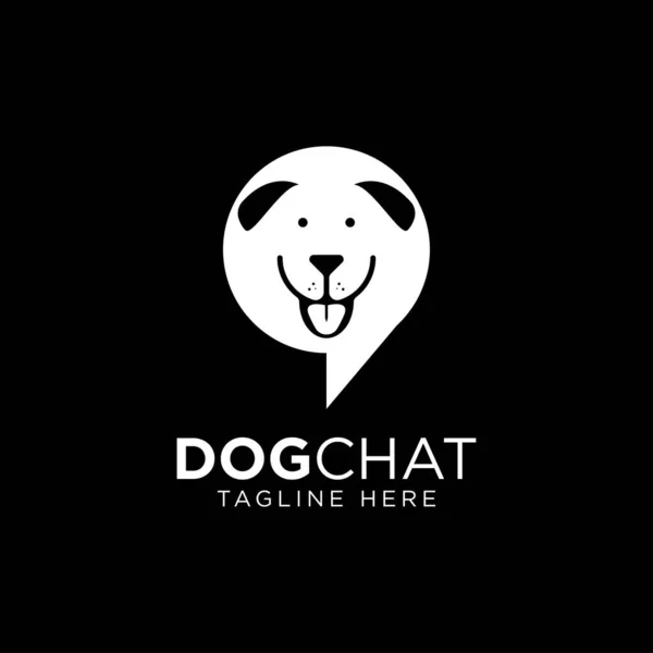 Perro Chat Logo Diseño Ilustración — Archivo Imágenes Vectoriales