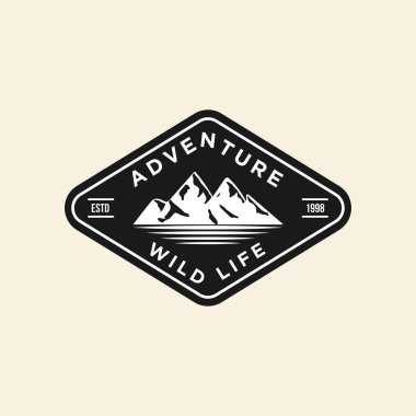 vektör dağı ve açık hava maceraları logo tasarımları, vintage biçimi