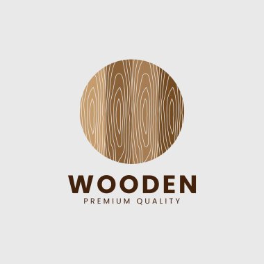 Tahta desen logo şablonu vektör çizimi