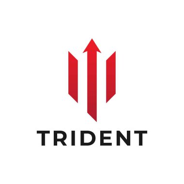Trident Poseidon logo tasarım şablonu