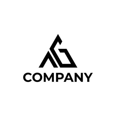 Üçgen ilk harf AG logo tasarım şablonu