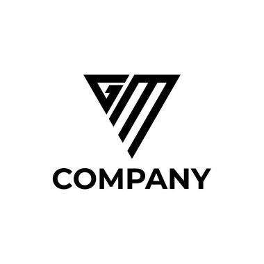 Üçgen ilk harf GM logo tasarım şablonu