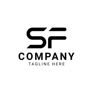 SF ilk harf simgesi logo vektör tasarım şablonu