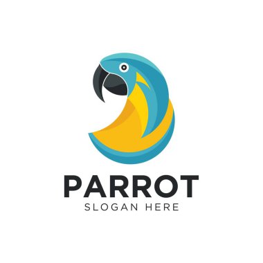 Papağan logo tasarımı vektör simgesi