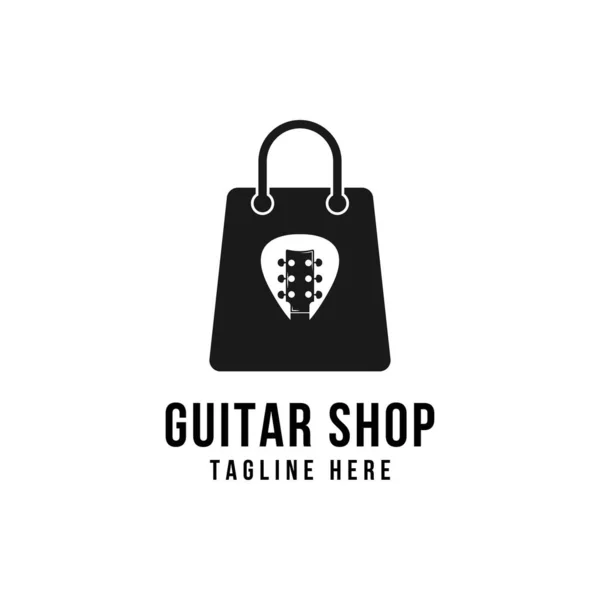 Saco Guitarra Vector Logo Design Inspiração — Vetor de Stock