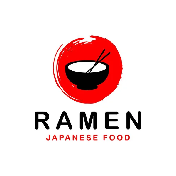 Japonské Nudlové Logo Šablona Designu Loga Ramen — Stockový vektor