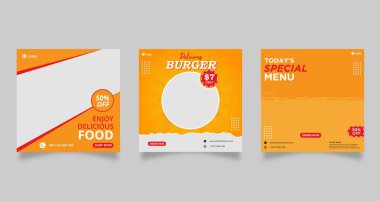 Gıda Menüsü Sancak Şablonu, Sosyal Medya Posta Şablonu