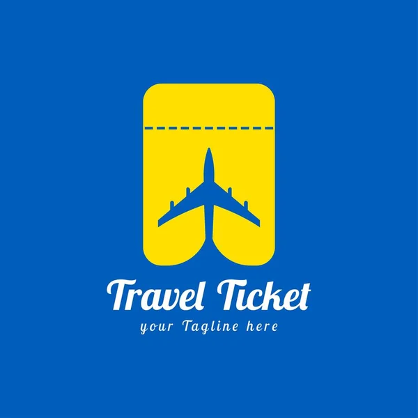 Reise Ticket Logo Design Vorlage Vektor Illustration — Stockvektor