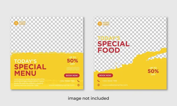 Food Social Media Post Design Template — Vetor de Stock