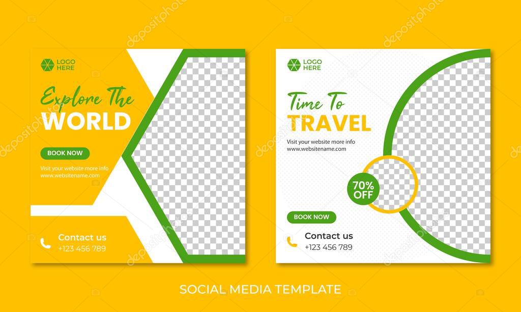 Traveling Social Media Post design template