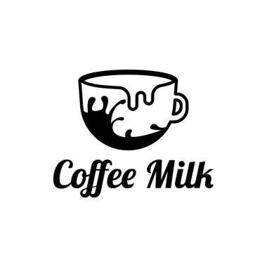 Süt logosu şablonlu kahve fincanı