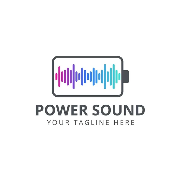 Akku Mit Sound Wave Logo Design Inspiration — Stockvektor