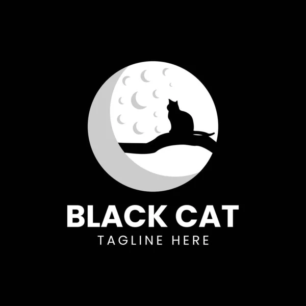 Kedi Logosu Tasarımı Vektör Çizimi — Stok Vektör