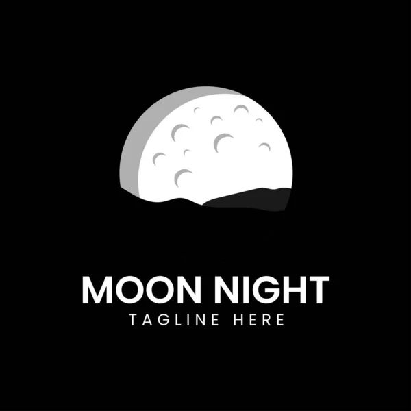 Montaña Noche Con Símbolo Media Luna Símbolo Vector Icono Diseño — Archivo Imágenes Vectoriales