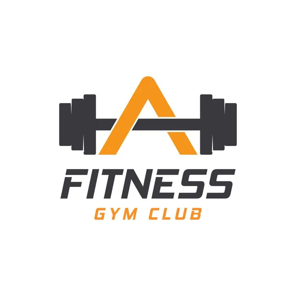 Letter Logo Barbell Fitness Gym Logo Fitness Vector Logo Design — Stock Vector