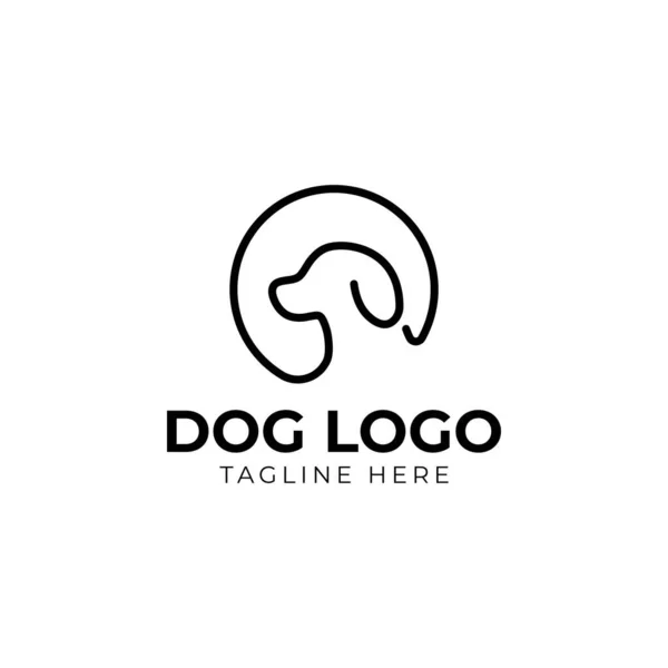 Köpek Logosu Simge Tasarım Vektörü — Stok Vektör