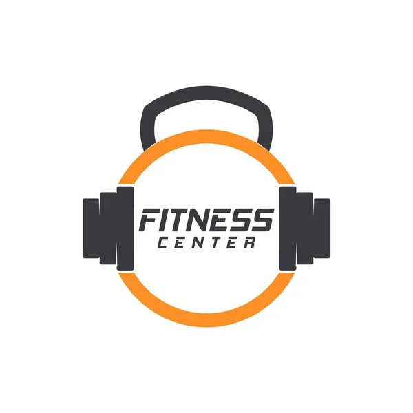 Fitness Gym Logotipo Design Modelo Vetor Ilustração — Vetor de Stock